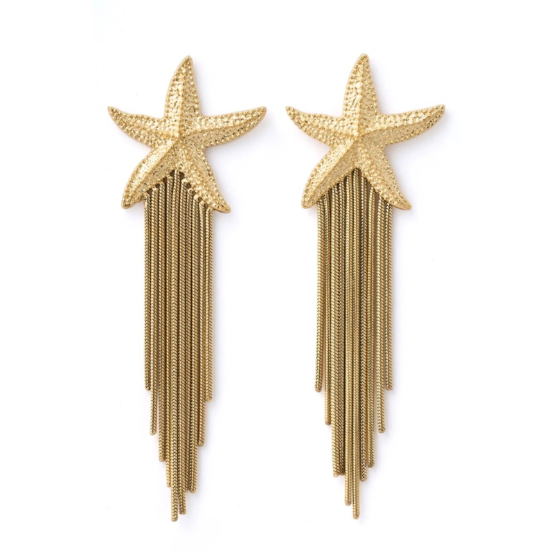 Shooting Star Gold Earrings O/S