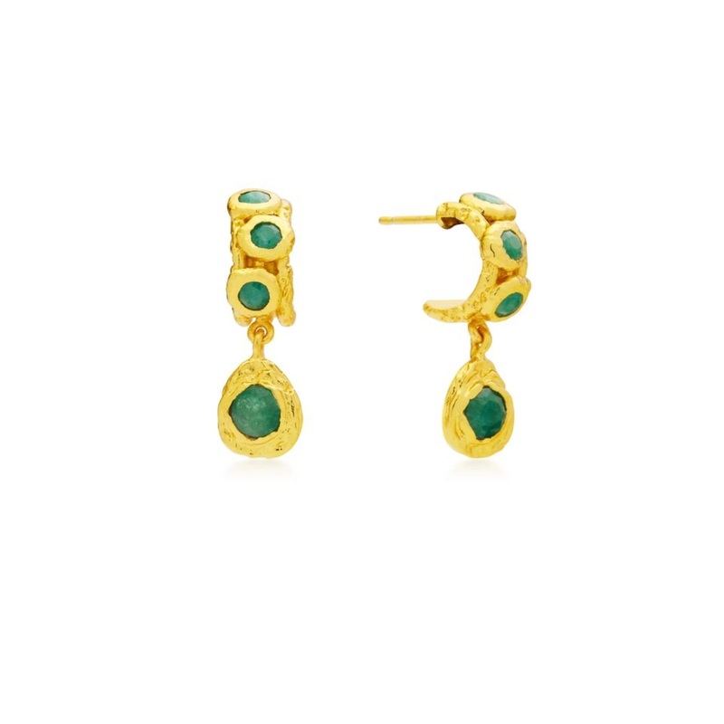 Alanya Earrings in Green O/S
