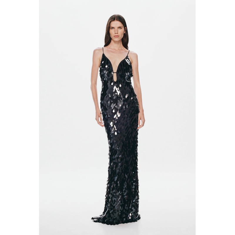 The ‘Sapphire’ Sequin Maxi Dress Black XXS
